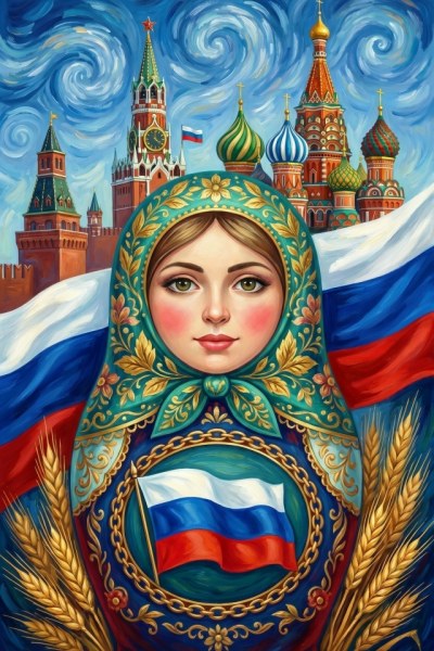 Промпт №7860 для нейрофотосессии ко Дню России