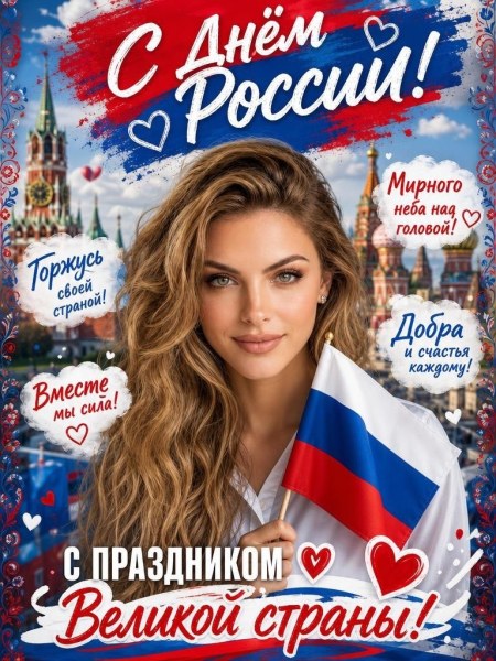 Промпт №7826 — для нейрофотосессии ко Дню России