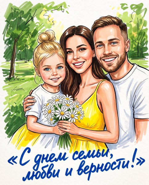 Готовый промпт №11434 для нейрофотосессии ко Дню семьи